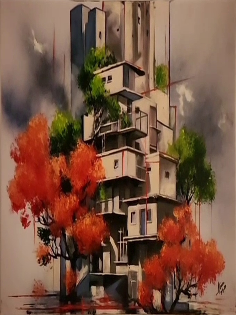ArteDiAlina.com painting: Little windows